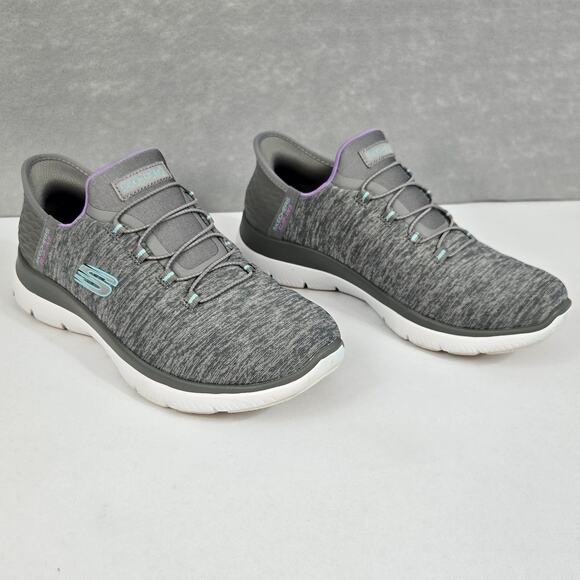 Skechers Summits Slip-Ins Memory Foam Athletic Sneakers Gray/Mint Women's 7 WIDE - Picture 3 of 10